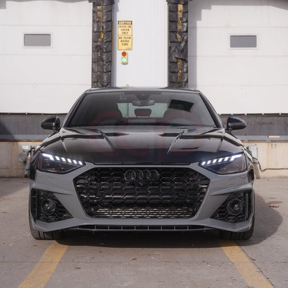 B9.5 Front Bumper RS4 Bumper V1 RS4 Grille Black Frame Black Mesh | Audi B9.5 A4, S4 | Canadian Auto Performance