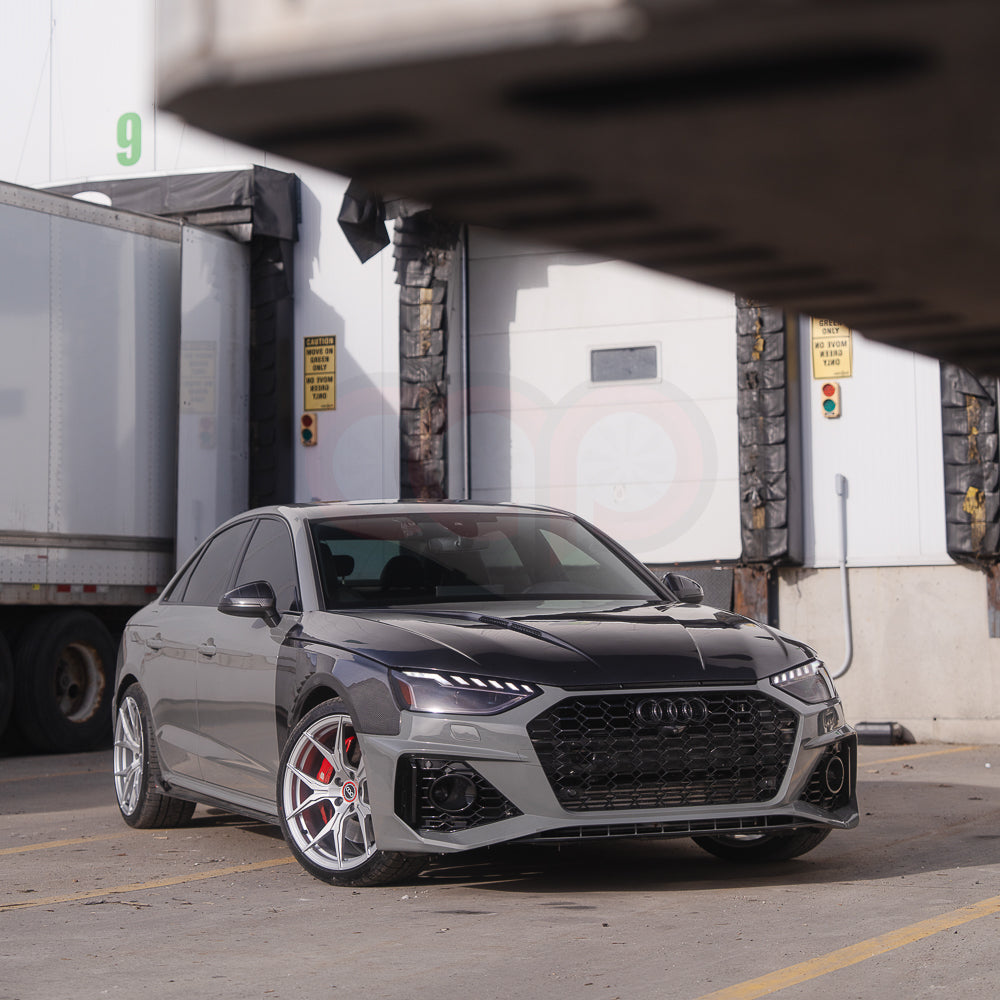 B9.5 Front Bumper RS4 Bumper V1 RS4 Grille Black Frame Black Mesh | Audi B9.5 A4, S4 | Canadian Auto Performance