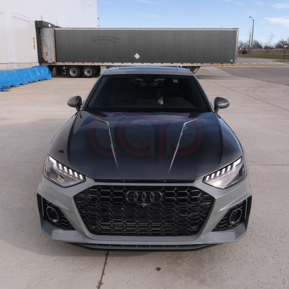 B9.5 Front Bumper RS4 Bumper V1 RS4 Grille Black Frame Black Mesh | Audi B9.5 A4, S4 | Canadian Auto Performance