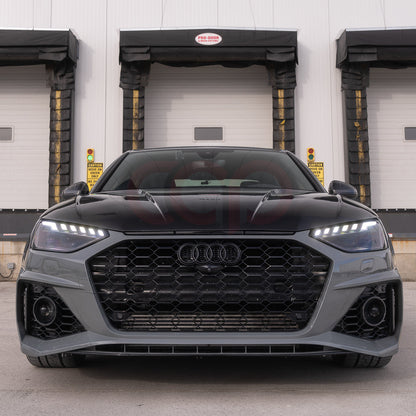 B9.5 Front Bumper RS4 Bumper V1 RS4 Grille Black Frame Black Mesh | Audi B9.5 A4, S4 | Canadian Auto Performance