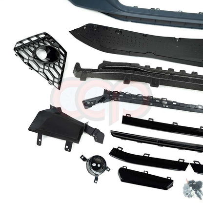 B9.5 Front Bumper RS4 Bumper V1 RS4 Grille Black Frame Black Mesh | Audi B9.5 A4, S4 | Canadian Auto Performance