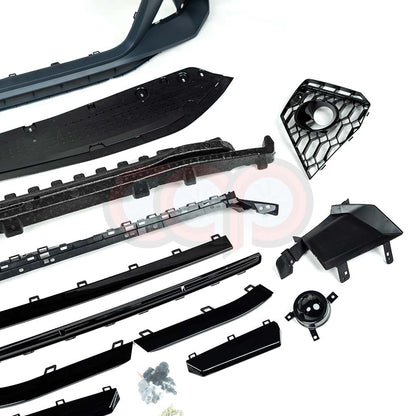 B9.5 Front Bumper RS4 Bumper V1 RS4 Grille Black Frame Black Mesh | Audi B9.5 A4, S4 | Canadian Auto Performance