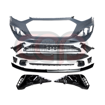 B9.5 Front Bumper RS4 Bumper V2 RS4 Grille Black Frame Black Mesh | Audi B9.5 A4, S4 | Canadian Auto Performance
