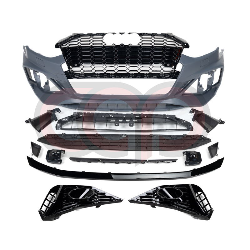 B9.5 Front Bumper RS4 Bumper V2 RS4 Grille Black Frame Black Mesh | Audi B9.5 A4, S4 | Canadian Auto Performance