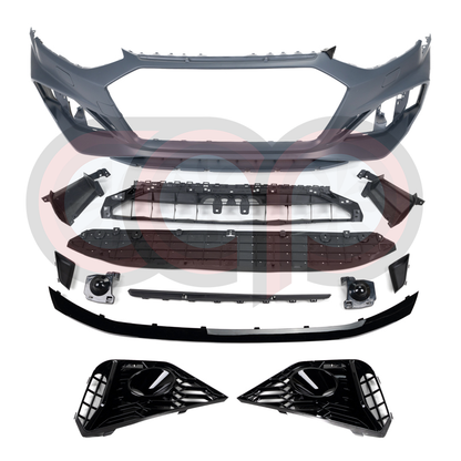 B9.5 Front Bumper RS4 Bumper V2 RS4 Grille Black Frame Black Mesh | Audi B9.5 A4, S4 | Canadian Auto Performance