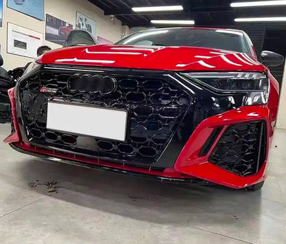 8Y RS3 Style Front Bumper RS3 Grille Black Frame Black Mesh | Audi 8Y A3, S3 | Canadian Auto Performance