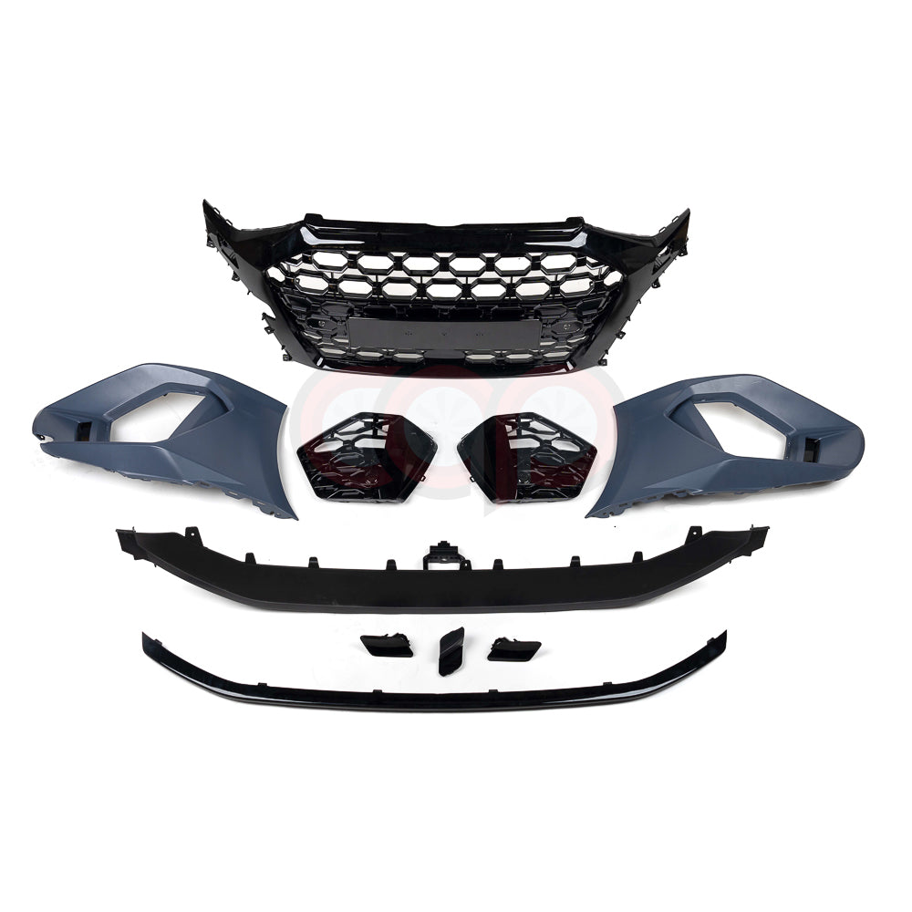 8Y RS3 Style Front Bumper RS3 Grille Black Frame Black Mesh | Audi 8Y A3, S3 | Canadian Auto Performance