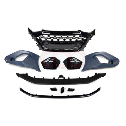 8Y RS3 Style Front Bumper RS3 Grille Black Frame Black Mesh | Audi 8Y A3, S3 | Canadian Auto Performance