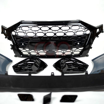8Y RS3 Style Front Bumper RS3 Grille Black Frame Black Mesh | Audi 8Y A3, S3 | Canadian Auto Performance