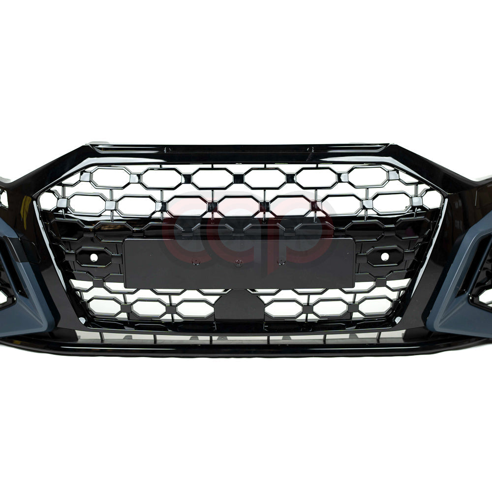 8Y RS3 Style Front Bumper RS3 Grille Black Frame Black Mesh | Audi 8Y A3, S3 | Canadian Auto Performance