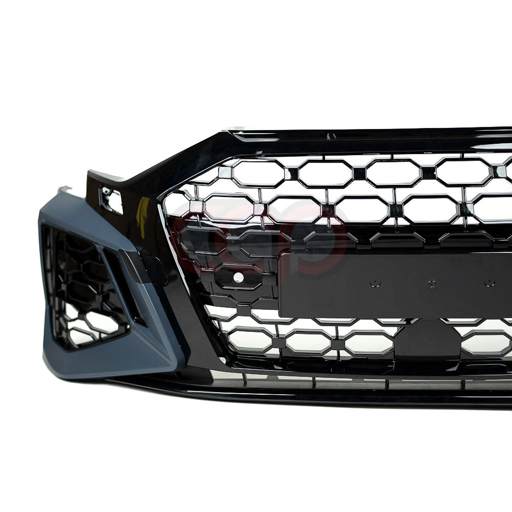 8Y RS3 Style Front Bumper RS3 Grille Black Frame Black Mesh | Audi 8Y A3, S3 | Canadian Auto Performance
