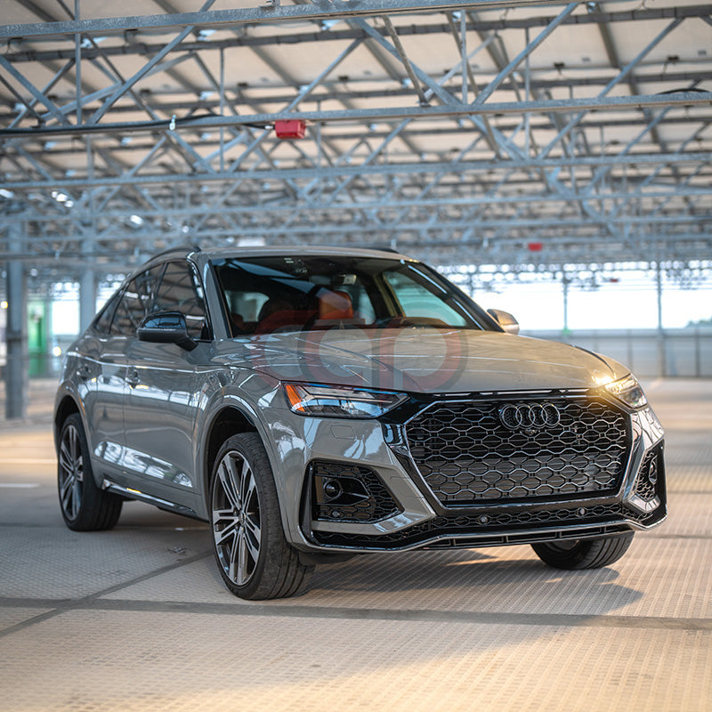 B9.5/FY.5 Front Bumper RS RSQ5 RSQ8 Style RS Plain Grille Black Frame Black Mesh | Audi B9.5/FY.5 Q5 Non S-Line SUV, Q5 S-Line SUV, SQ5 SUV, Q5 Sportback, SQ5 Sportback | Canadian Auto Performance