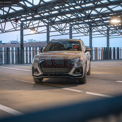 B9.5/FY.5 Front Bumper RS RSQ5 RSQ8 Style RS Plain Grille Black Frame Black Mesh | Audi B9.5/FY.5 Q5 Non S-Line SUV, Q5 S-Line SUV, SQ5 SUV, Q5 Sportback, SQ5 Sportback | Canadian Auto Performance