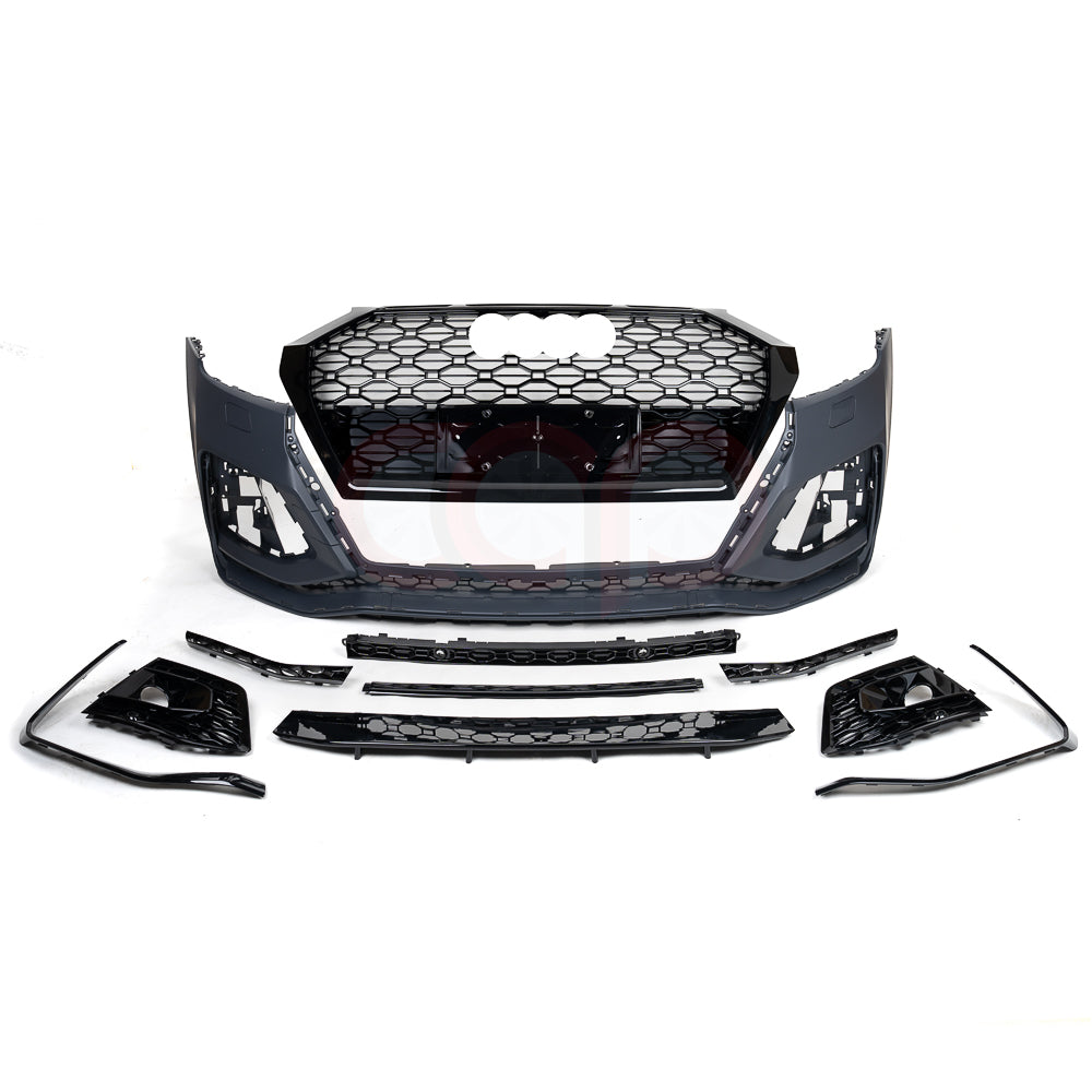 B9.5/FY.5 Front Bumper RS RSQ5 RSQ8 Style RS Plain Grille Black Frame Black Mesh | Audi B9.5/FY.5 Q5 Non S-Line SUV, Q5 S-Line SUV, SQ5 SUV, Q5 Sportback, SQ5 Sportback | Canadian Auto Performance