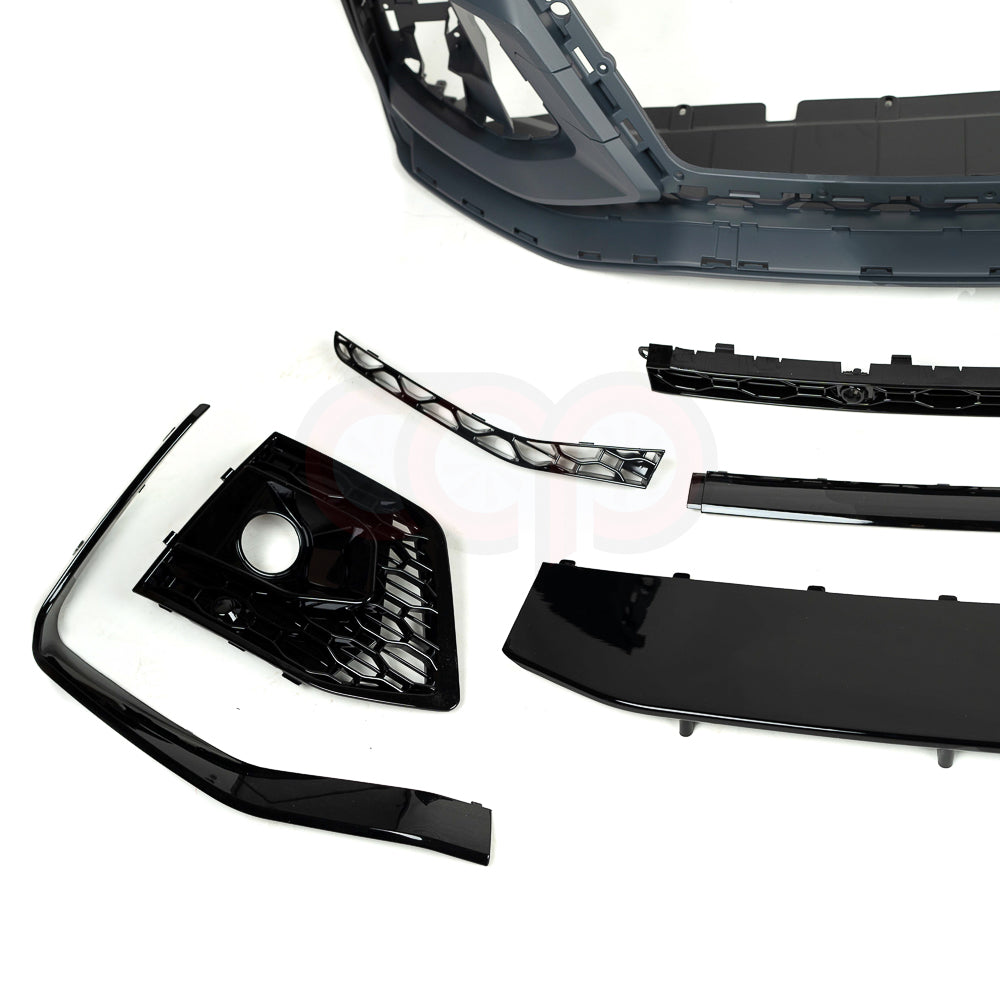 B9.5/FY.5 Front Bumper RS RSQ5 RSQ8 Style RS Plain Grille Black Frame Black Mesh | Audi B9.5/FY.5 Q5 Non S-Line SUV, Q5 S-Line SUV, SQ5 SUV, Q5 Sportback, SQ5 Sportback | Canadian Auto Performance