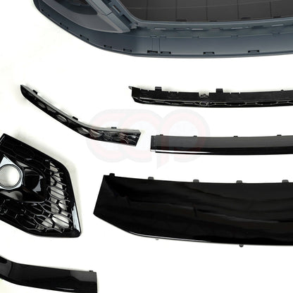 B9.5/FY.5 Front Bumper RS RSQ5 RSQ8 Style RS Plain Grille Black Frame Black Mesh | Audi B9.5/FY.5 Q5 Non S-Line SUV, Q5 S-Line SUV, SQ5 SUV, Q5 Sportback, SQ5 Sportback | Canadian Auto Performance