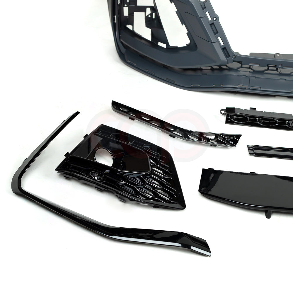 B9.5/FY.5 Front Bumper RS RSQ5 RSQ8 Style RS Plain Grille Black Frame Black Mesh | Audi B9.5/FY.5 Q5 Non S-Line SUV, Q5 S-Line SUV, SQ5 SUV, Q5 Sportback, SQ5 Sportback | Canadian Auto Performance