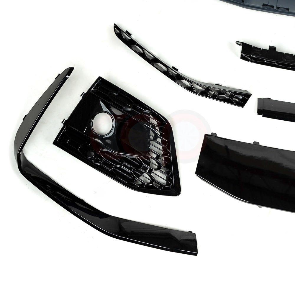 B9.5/FY.5 Front Bumper RS RSQ5 RSQ8 Style RS Plain Grille Black Frame Black Mesh | Audi B9.5/FY.5 Q5 Non S-Line SUV, Q5 S-Line SUV, SQ5 SUV, Q5 Sportback, SQ5 Sportback | Canadian Auto Performance