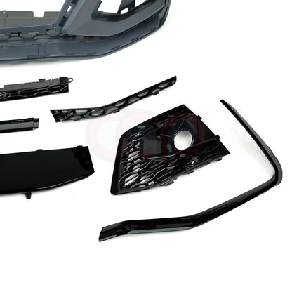 B9.5/FY.5 Front Bumper RS RSQ5 RSQ8 Style RS Plain Grille Black Frame Black Mesh | Audi B9.5/FY.5 Q5 Non S-Line SUV, Q5 S-Line SUV, SQ5 SUV, Q5 Sportback, SQ5 Sportback | Canadian Auto Performance
