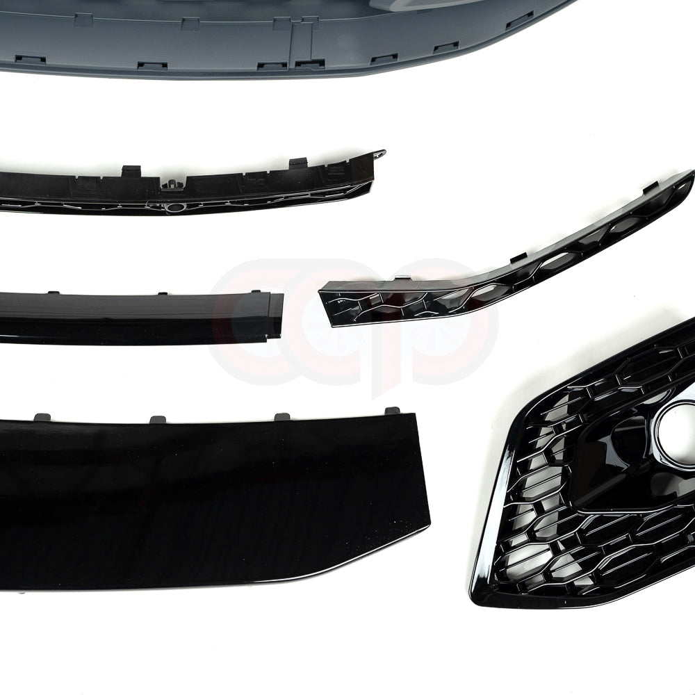 B9.5/FY.5 Front Bumper RS RSQ5 RSQ8 Style RS Plain Grille Black Frame Black Mesh | Audi B9.5/FY.5 Q5 Non S-Line SUV, Q5 S-Line SUV, SQ5 SUV, Q5 Sportback, SQ5 Sportback | Canadian Auto Performance