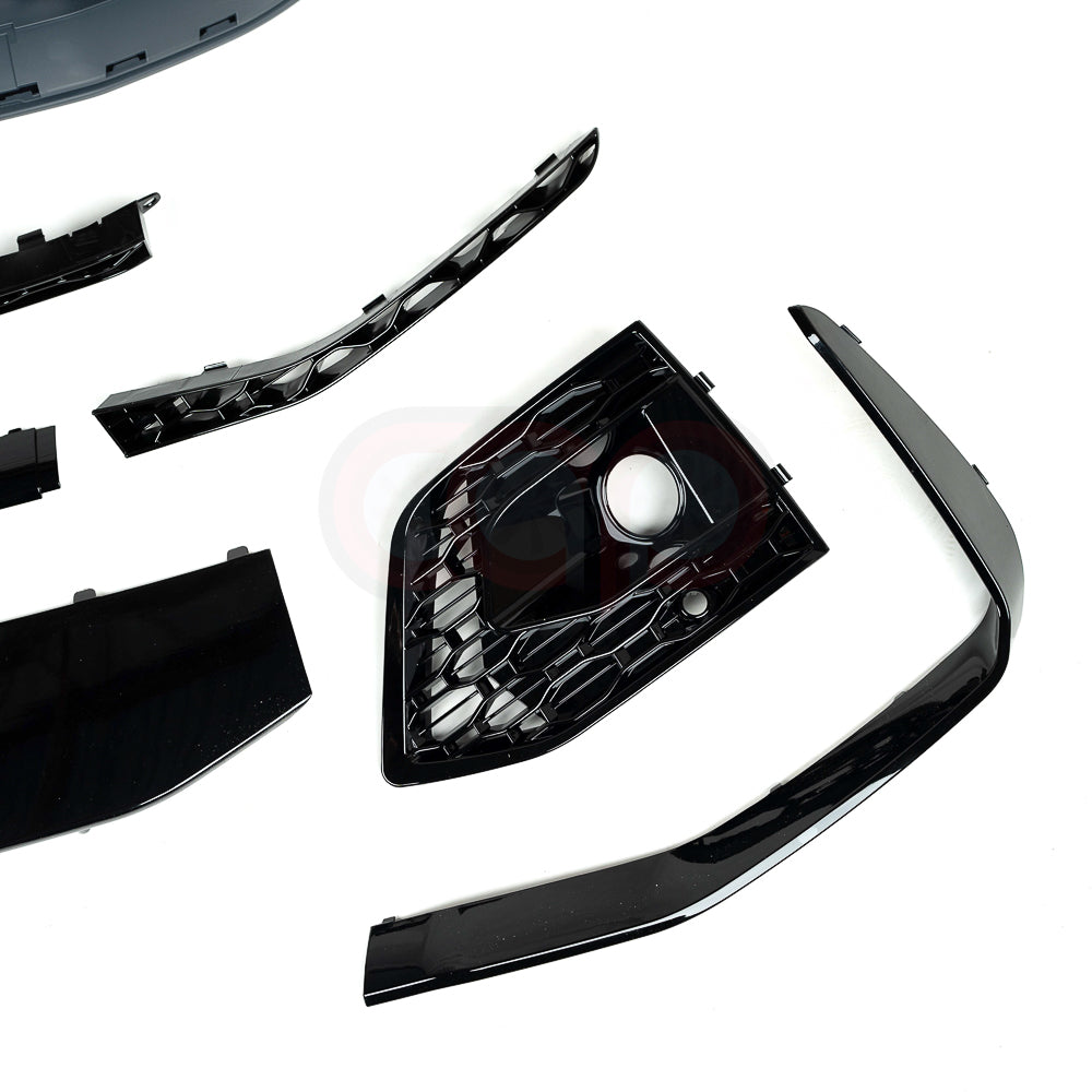 B9.5/FY.5 Front Bumper RS RSQ5 RSQ8 Style RS Plain Grille Black Frame Black Mesh | Audi B9.5/FY.5 Q5 Non S-Line SUV, Q5 S-Line SUV, SQ5 SUV, Q5 Sportback, SQ5 Sportback | Canadian Auto Performance