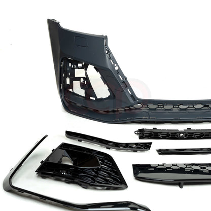 B9.5/FY.5 Front Bumper RS RSQ5 RSQ8 Style RS Plain Grille Black Frame Black Mesh | Audi B9.5/FY.5 Q5 Non S-Line SUV, Q5 S-Line SUV, SQ5 SUV, Q5 Sportback, SQ5 Sportback | Canadian Auto Performance