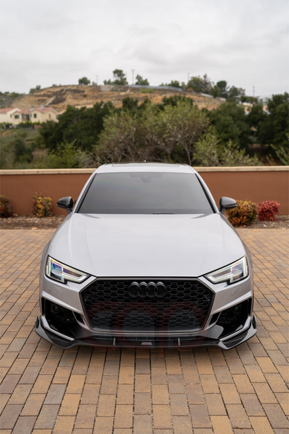 B9 Front Bumper RS4 Bumper V2 RS4 Grille Black Frame Black Mesh Both Styles Included Non-ACC | Audi B9 A4, S4 | Canadian Auto Performance