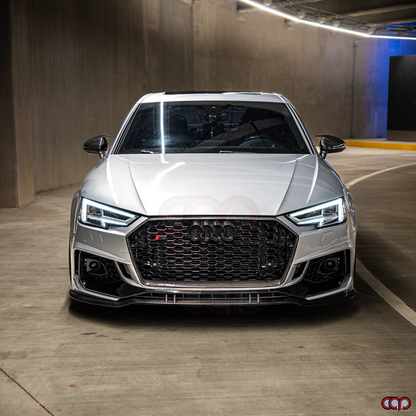 B9 Front Carbon Fiber Front Lip Real Carbon Fiber | Audi B9 A4  Equipped with CAP B9 RS4 Bumper V2, S4  Equipped with CAP B9 RS4 Bumper V2 | Canadian Auto Performance
