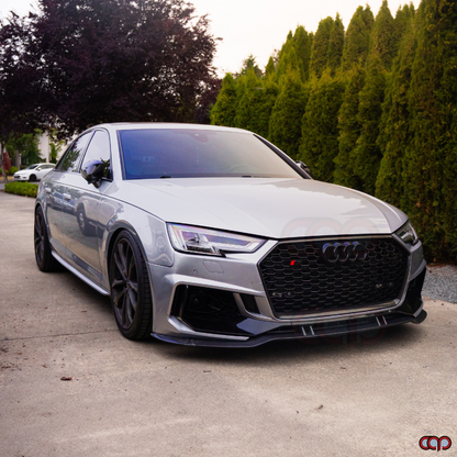 B9 Front Carbon Fiber Front Lip Real Carbon Fiber | Audi B9 A4  Equipped with CAP B9 RS4 Bumper V2, S4  Equipped with CAP B9 RS4 Bumper V2 | Canadian Auto Performance