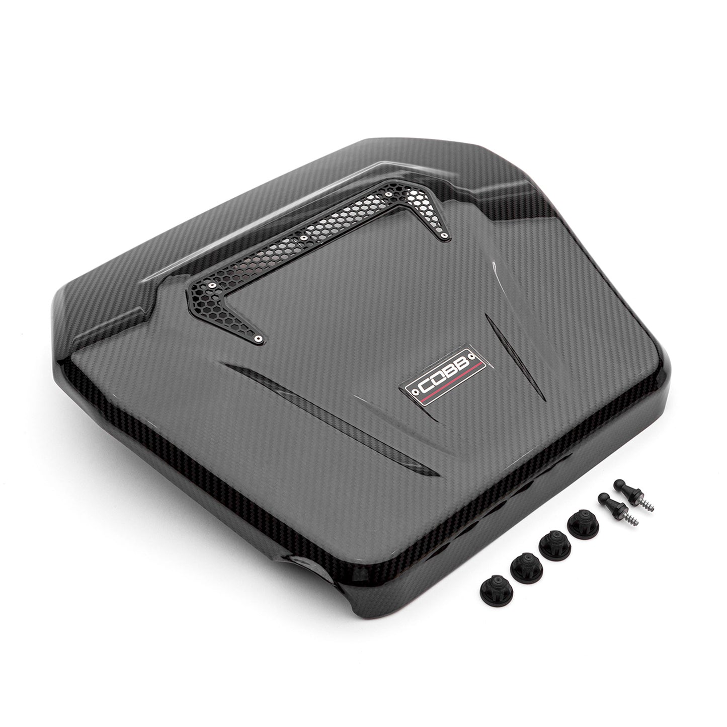 COBB Redline Carbon Fiber Engine Cover for VW Mk7/Mk8 Golf/GTI/Golf R/Jetta GLI and Audi 8V A3/S3