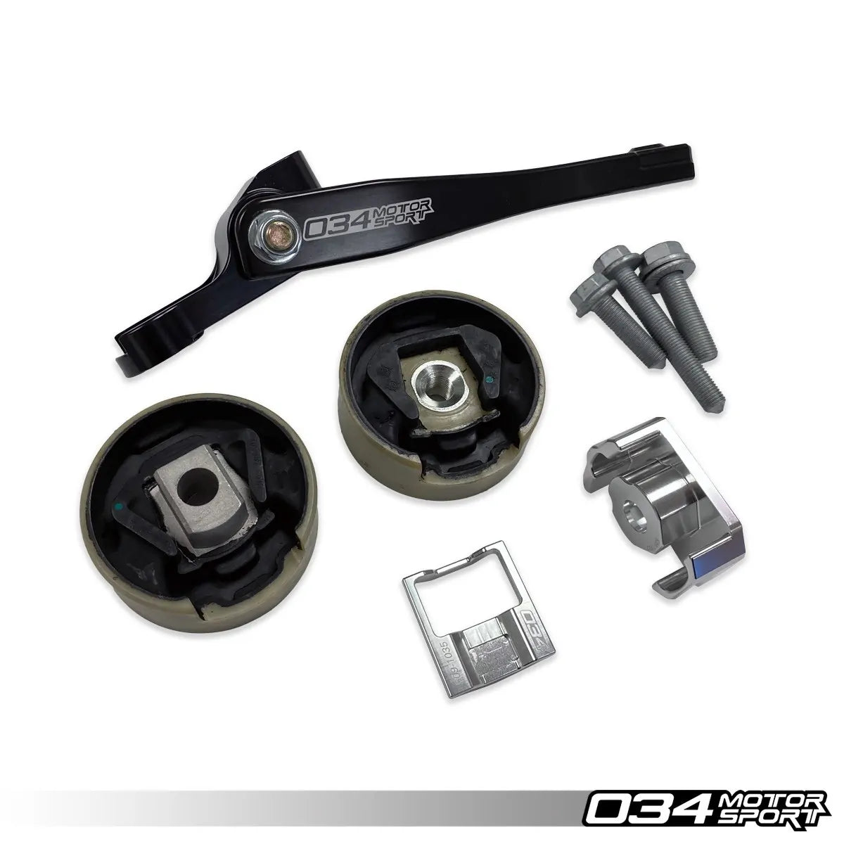 034Motorsport Billet Spherical Dogbone Mount Perf. Pack with Dogbone Pucks, Audi A3/S3;VWGolf/Golf R/GTI/Jetta with 7-Speed DSG