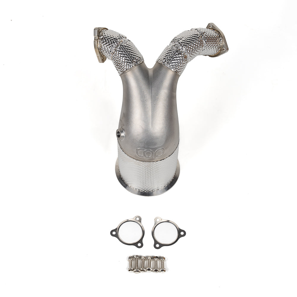 B9/B9.5 3.0T Cast V3 Catted Downpipe V3 Heat Shield Yes Gaskets Bolts High Flow Cat | Audi B9/B9.5 S4, S5 | Canadian Auto Performance