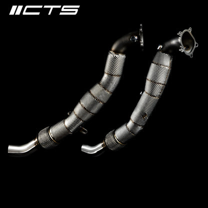 Cast Downpipe Set with High-Flow Cats | Audi C7/C7.5 S6/S7/RS7 4.0T | CTS Turbo