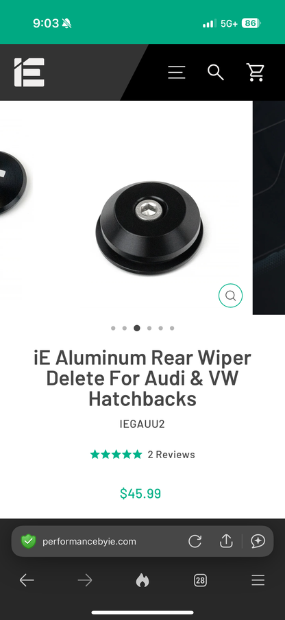 IE Wiper Delete Kit for VW/Audi Hatchbacks & SUVs