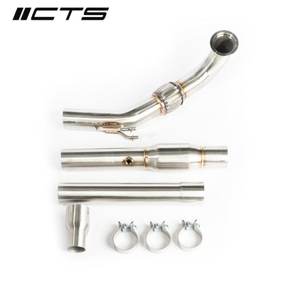 CTS Turbo Downpipe with High-Flow Cat for EA888 Gen 3 1.8/2.0 TSI