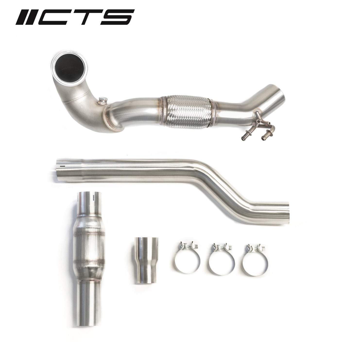 CTS Turbo MQB AWD Downpipe w/High Flow Cat For MK7/MK7.5 Golf R,A3/S3/TT/TT-S Quattro