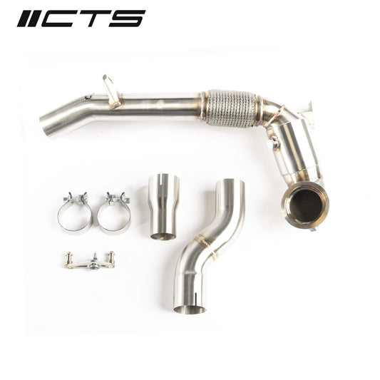 CTS Turbo Downpipe with High-Flow Cat for FWD Mk8 GTI/8Y A3