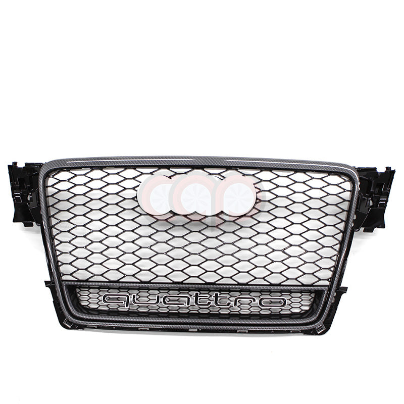 B8 RS4 Honeycomb Grille Quattro Black Frame Black Mesh Black Lower Frame | Audi B8 A4 Non S-Line Sedan, A4 S-Line Sedan, S4 Sedan | Canadian Auto Performance