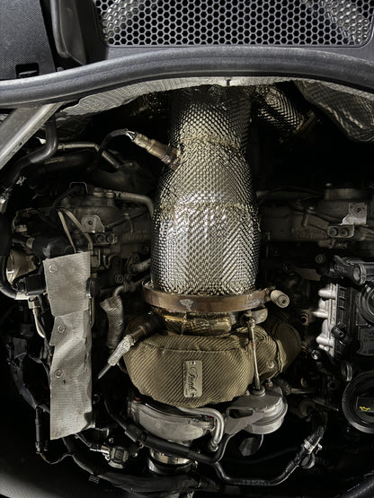B9/B9.5 3.0T Catted Downpipe Heat Shield Yes Gaskets Bolts High Flow Cat | Audi B9/B9.5 S4, S5 | Canadian Auto Performance