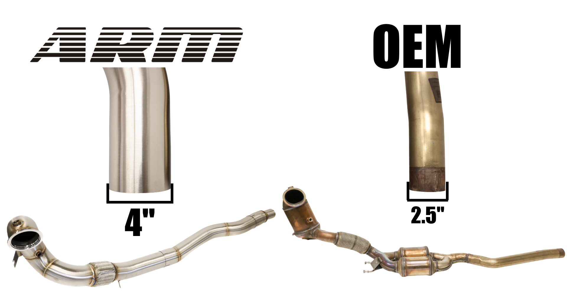 MK8 GOLF R 4" DOWNPIPE - ARM Motorsports