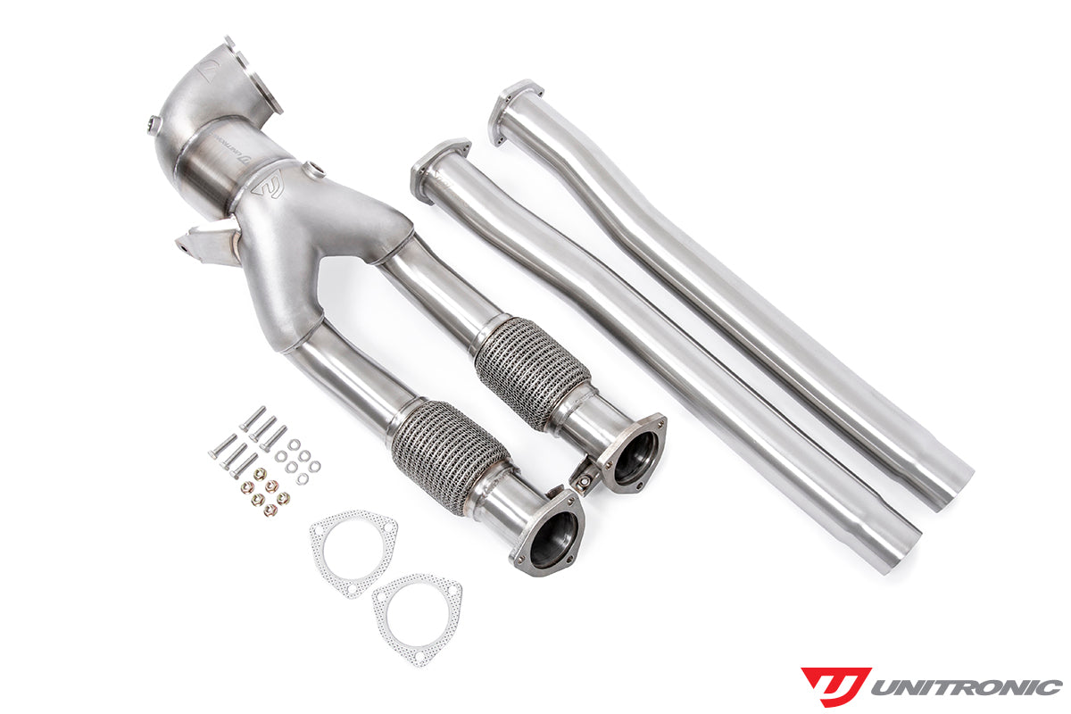 Unitronic Downpipe with Midpipes for Audi 8V RS3 & 8S TTRS - 2.5TFSI EVO