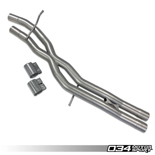 034 Res-X Resonator Delete and X-Pipe for Audi B9/B9.5 S4 3.0T
