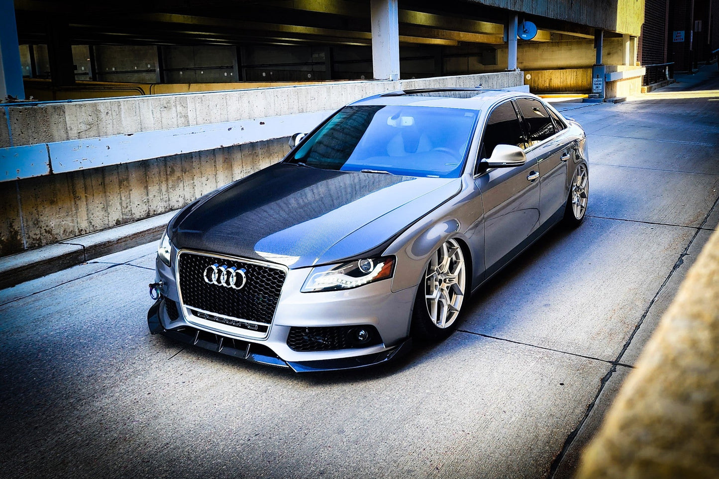 B8 RS4 Honeycomb Grille Quattro Black Frame Black Mesh Black Lower Frame | Audi B8 A4 Non S-Line Sedan, A4 S-Line Sedan, S4 Sedan | Canadian Auto Performance